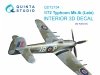 Quinta Studio QD72154 Typhoon Mk.1B Late 3D-Printed coloured Interior on decal paper (Airfix) 1/72